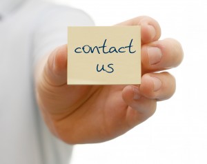 Notiz mit contact us
