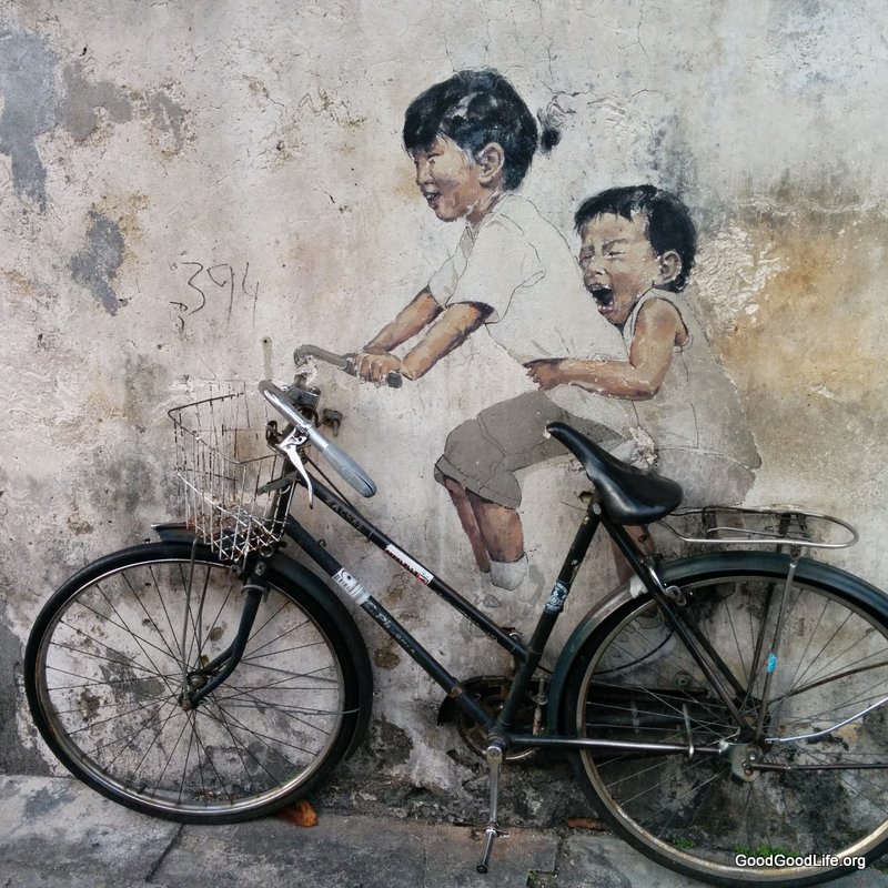 "Little Children on a Bicycle" mural at Armenian Street, Georgetown, Penang.