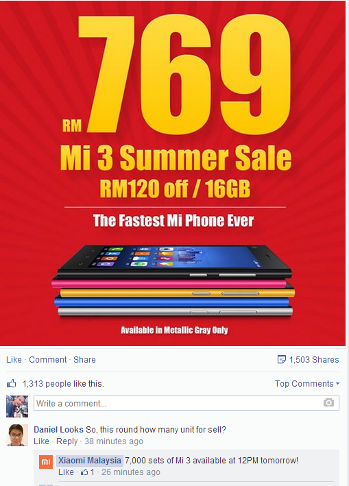 Xiaomi Mi3 sale is back and Cheaper