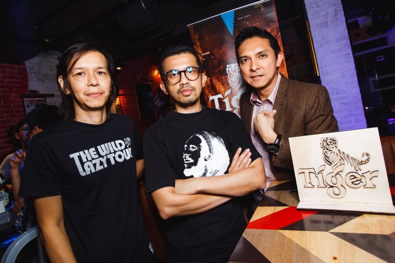 Some of Tiger Jams curators who were present at the media launch held at Live House, TREC. From left; Mak Wai Hoo, Daryl Goh and Darren Choy